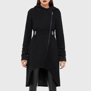 Killstar Black Asymmetrical Trench Coat
